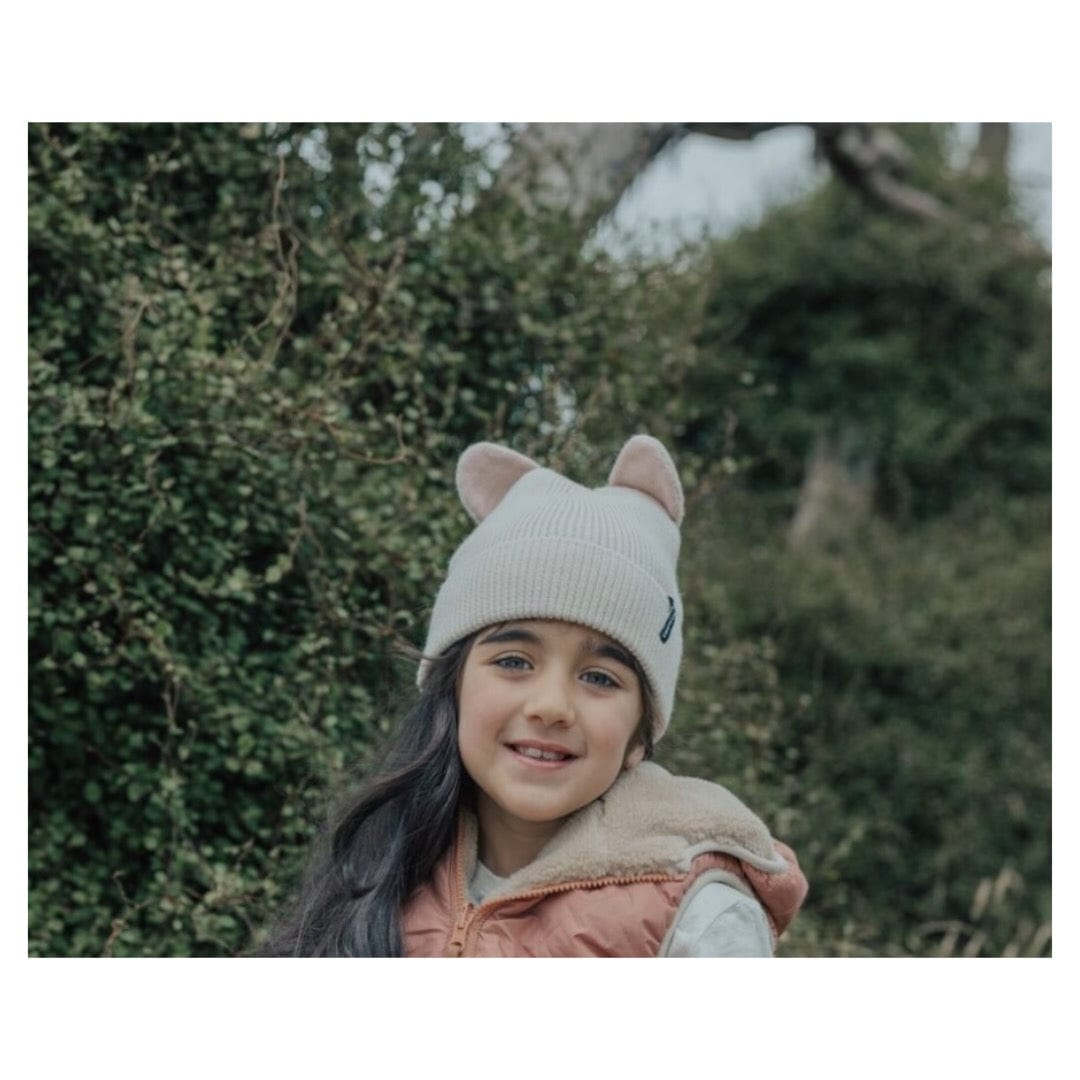 Crywolf Small to Medium Wolf Ears Beanie - Off White