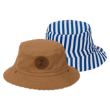 Crywolf XSmall to Medium Reversible Bucket Hat - Deep Sea Stripe
