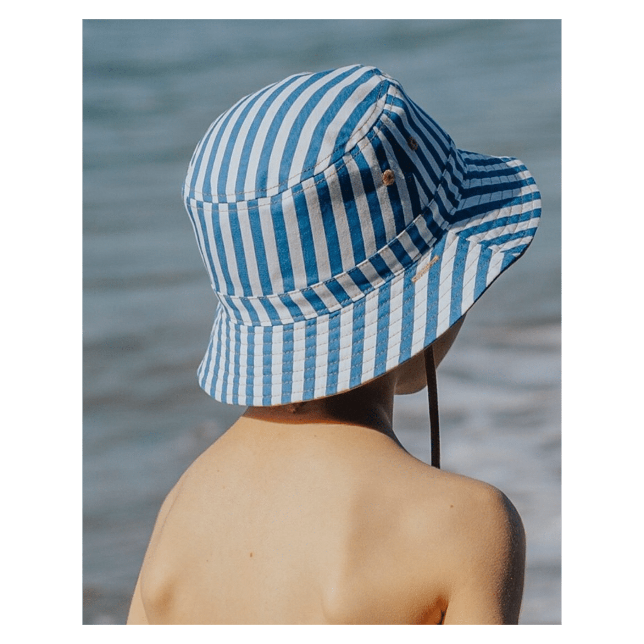 Crywolf XSmall to Medium Reversible Bucket Hat - Deep Sea Stripe