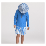 Crywolf XSmall to Medium Reversible Bucket Hat - Deep Sea Stripe