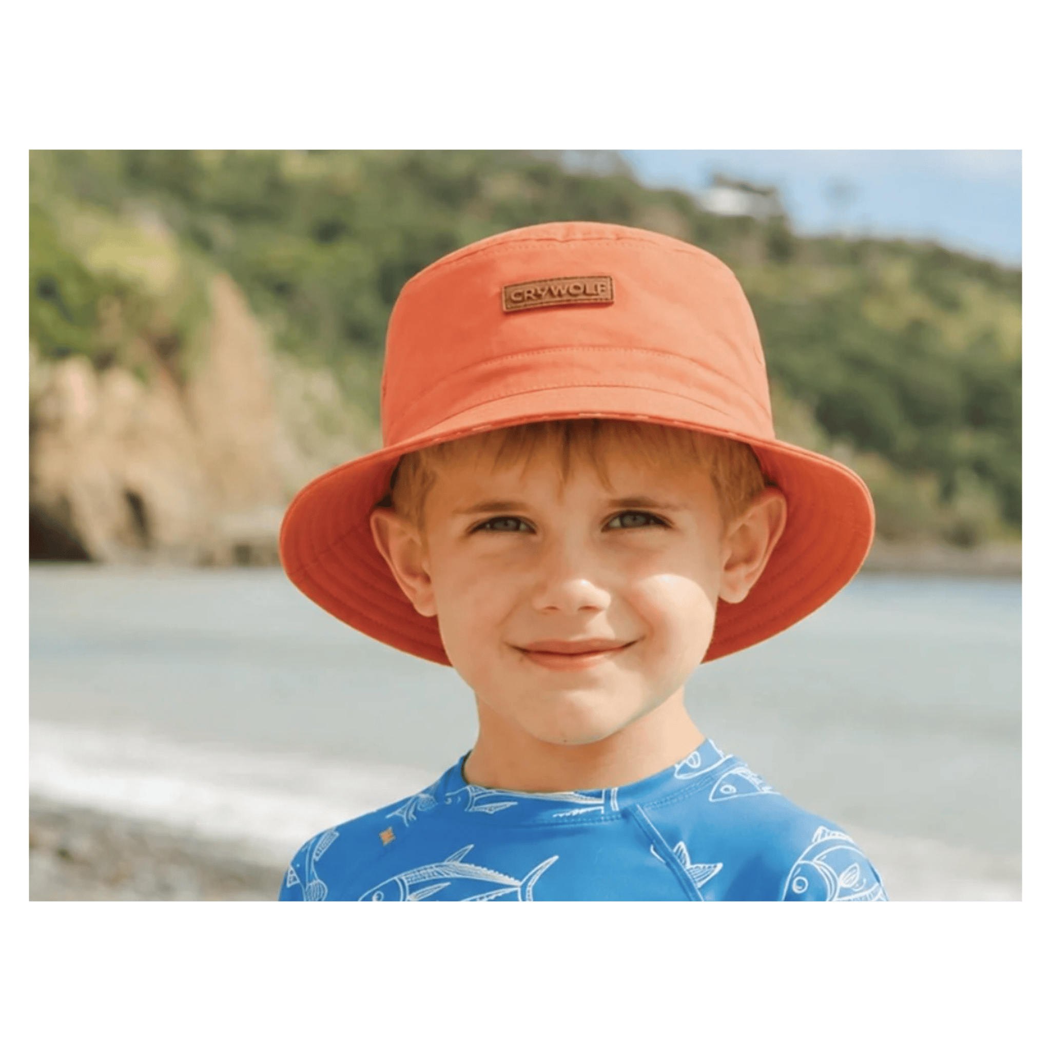 Crywolf XSmall to Medium Reversible Bucket Hat - Sunset Check