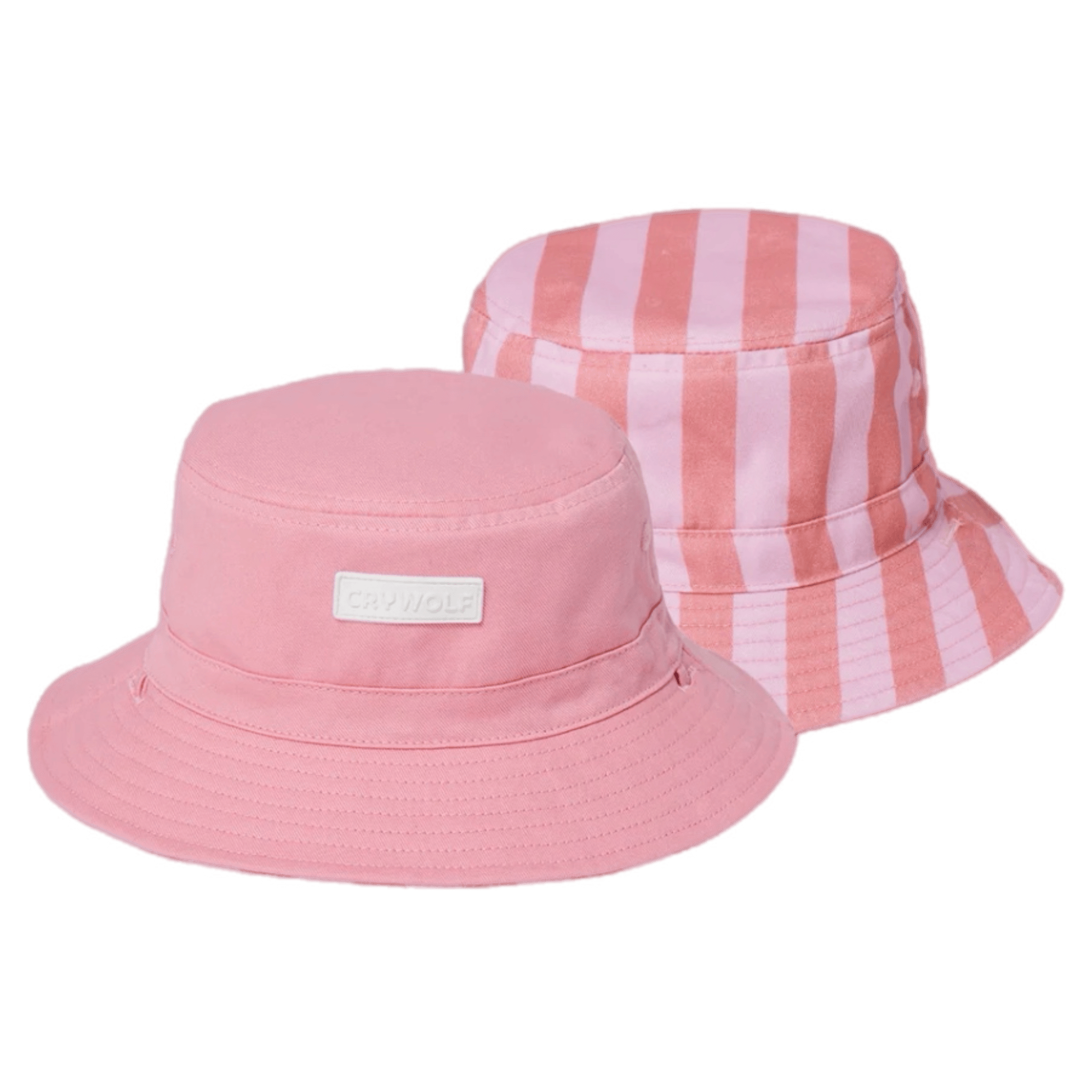 Crywolf XSmall to Medium XS Reversible Bucket Hat - Flamingo Stripe
