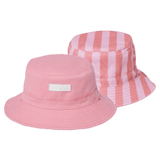 Crywolf XSmall to Medium XS Reversible Bucket Hat - Flamingo Stripe