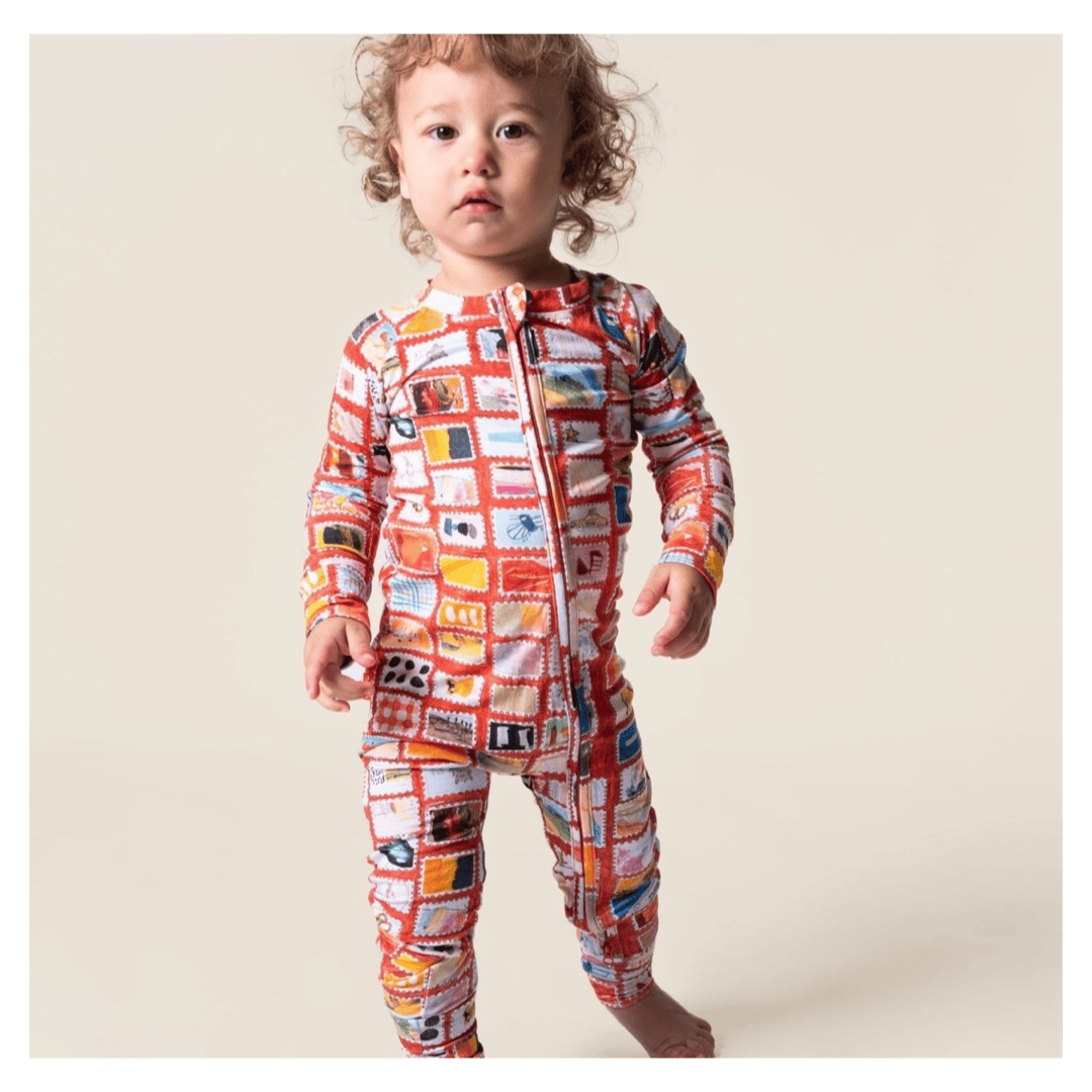 Das Ist Maurice 0-3 Months to 6-12 Months Growsuit - Stamps