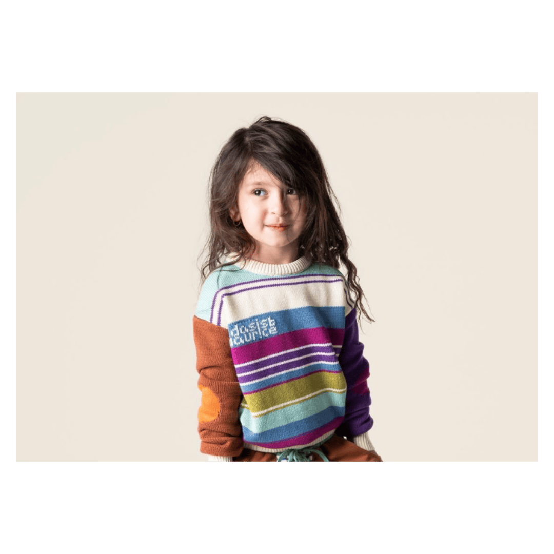 Das Ist Maurice 1-2 Years to 5-6 Years Jersey Knit Sweater - Ski Stripes