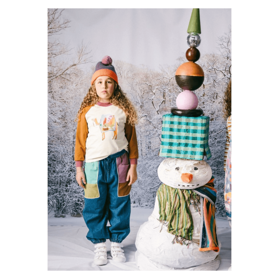 Das Ist Maurice 1-3 Years to 3-5 Years Beanie - Purple & Orange