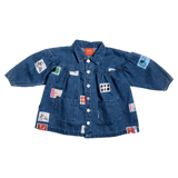 Das Ist Maurice 1 Year to 5 Years 1Y Denim Smock Dress - Stamps