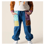 Das Ist Maurice 1 Year to 5 Years Denim Barrel Pants - Colour Block