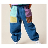 Das Ist Maurice 1 Year to 5 Years Denim Barrel Pants - Colour Block