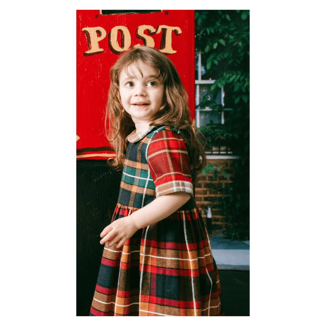 Das Ist Maurice 1 Year to 5 Years Empire Dress - Tartan