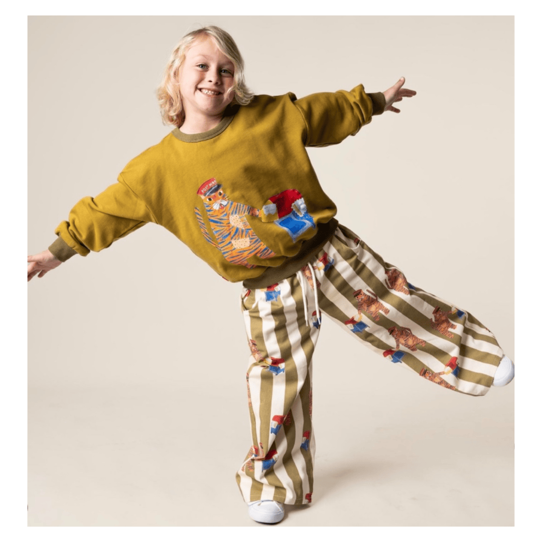 Das Ist Maurice 1 Year to 5 Years French Terry Pullover - Tiger the Postie