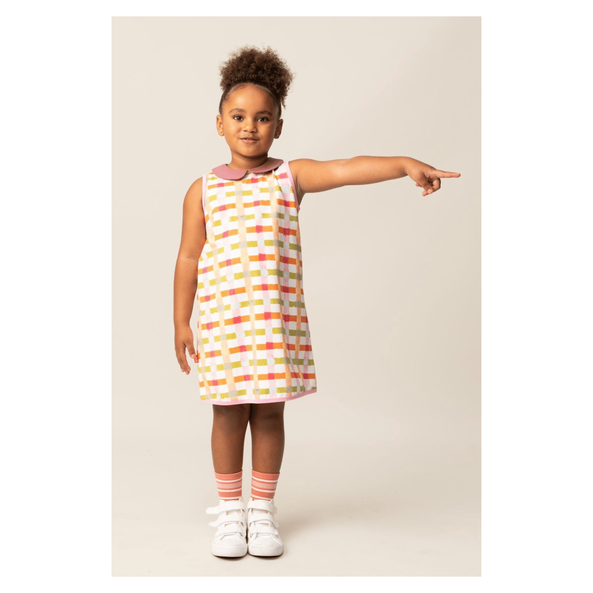 Das Ist Maurice 1 Year to 6 Years A-Line Dress - Pastel Gingham