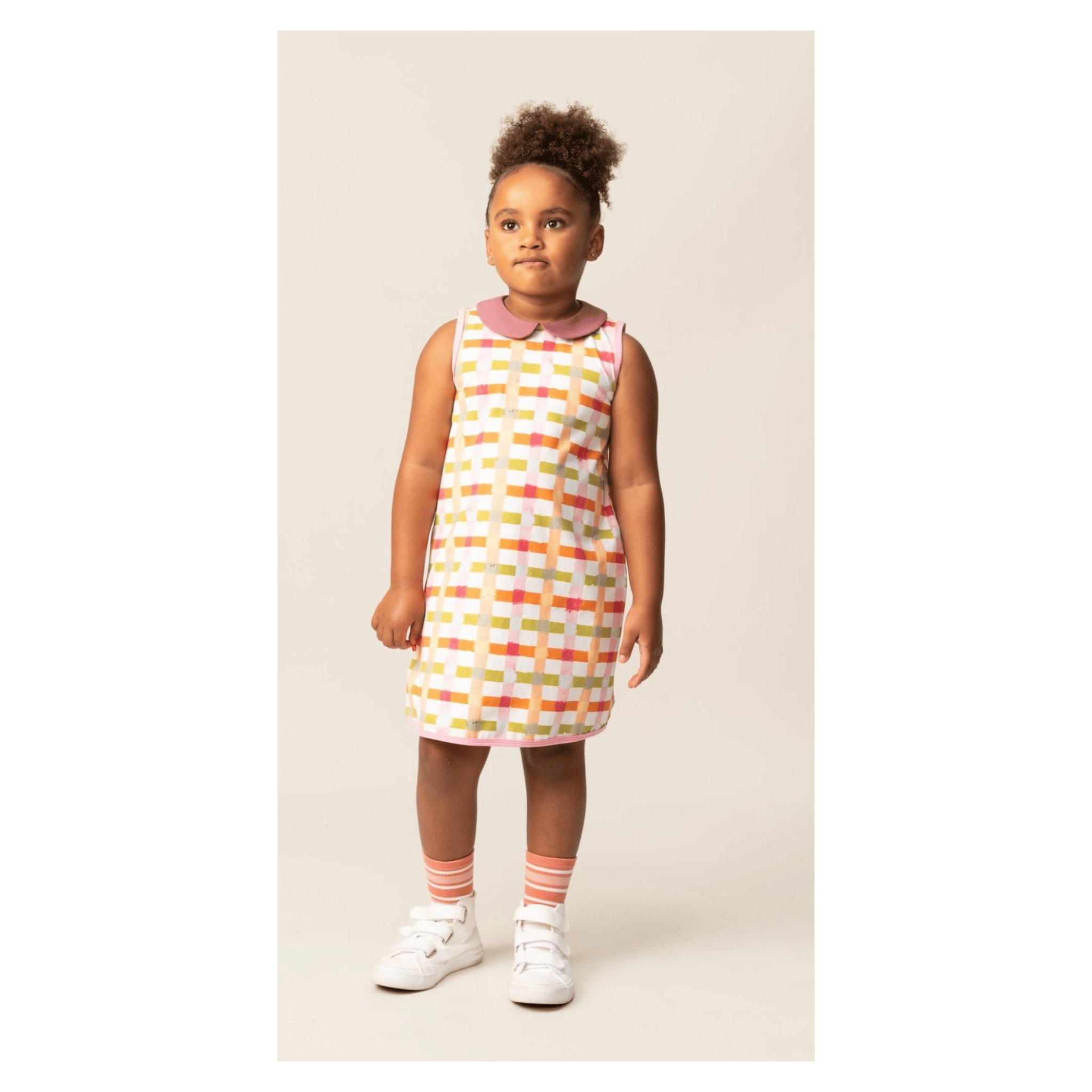 Das Ist Maurice 1 Year to 6 Years A-Line Dress - Pastel Gingham