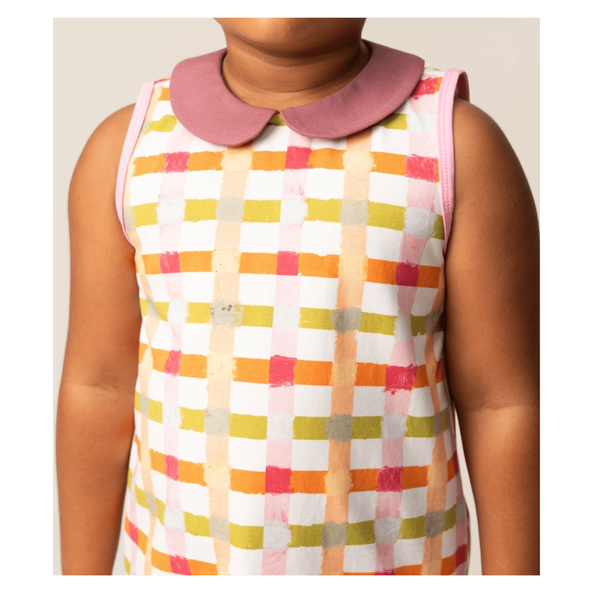 Das Ist Maurice 1 Year to 6 Years A-Line Dress - Pastel Gingham