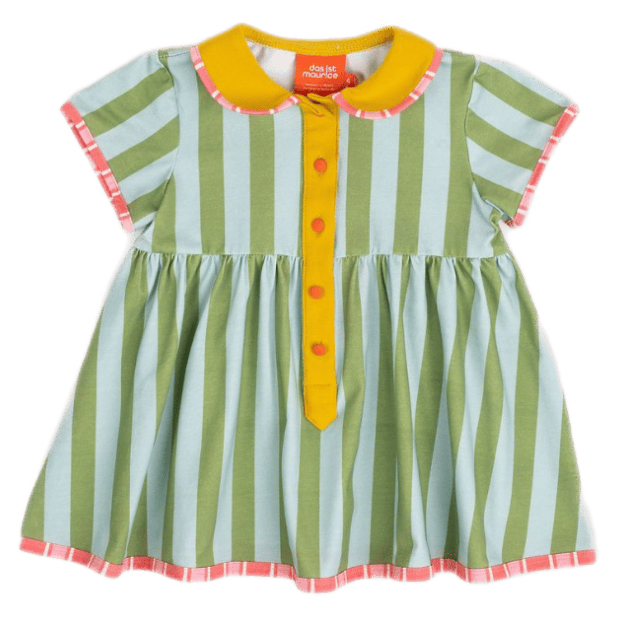 Das Ist Maurice 1 Year to 6 Years Button Dress - Minty