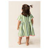 Das Ist Maurice 1 Year to 6 Years Button Dress - Minty