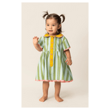 Das Ist Maurice 1 Year to 6 Years Button Dress - Minty