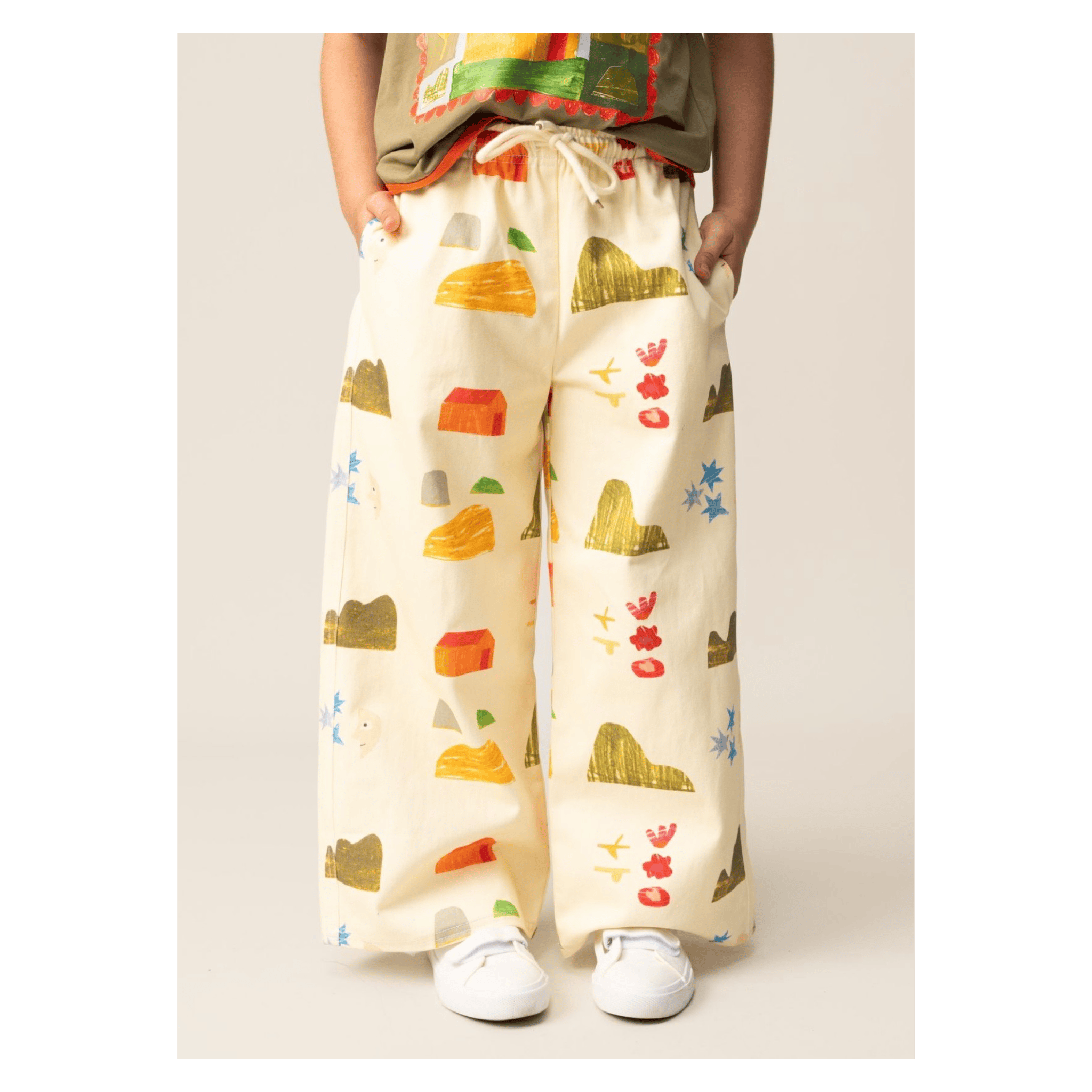 Das Ist Maurice 1 Year to 6 Years Wide Leg Pants - Memory Map