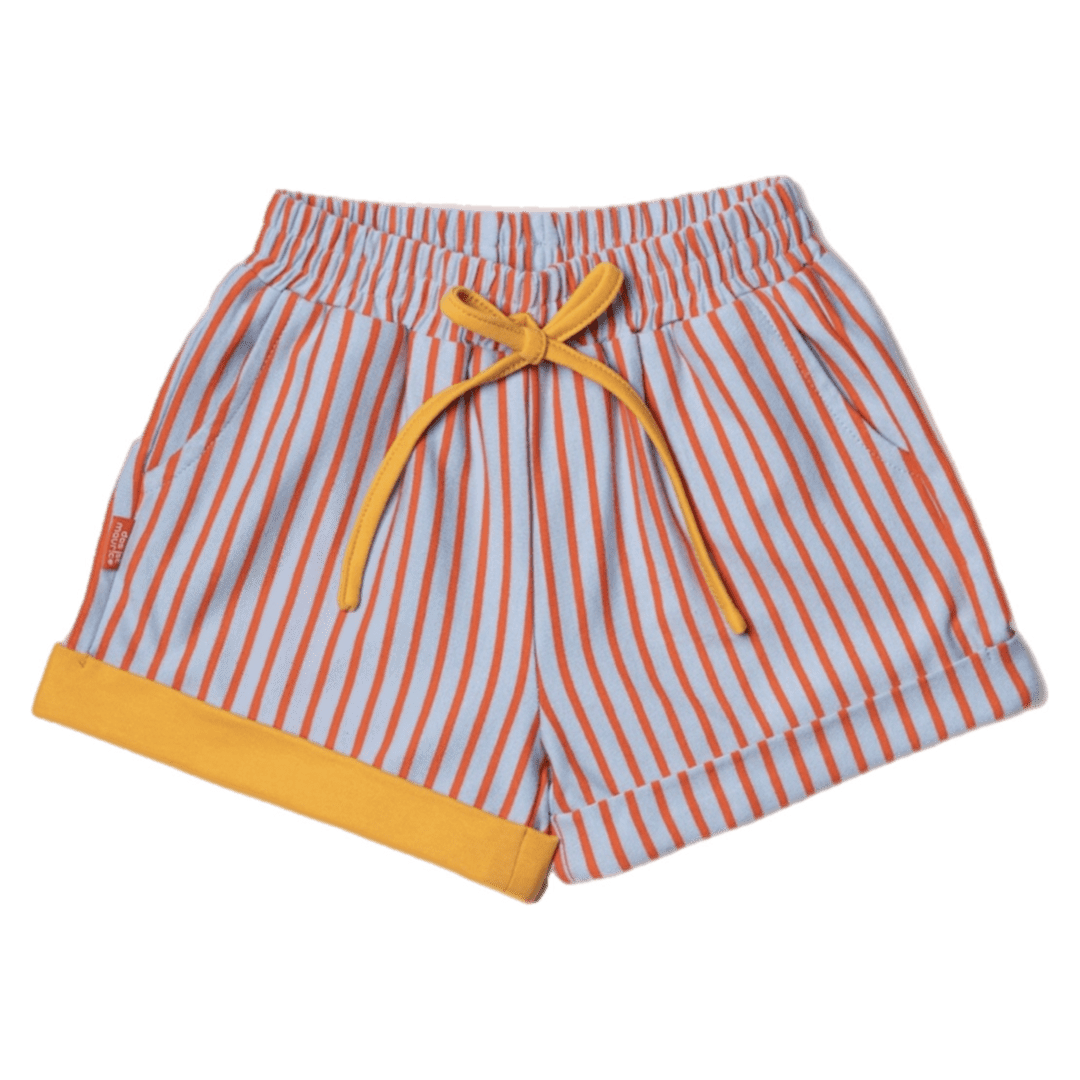 Das Ist Maurice 2 Years to 5 Years 2Y Shorts - Blue & Orange Stripes
