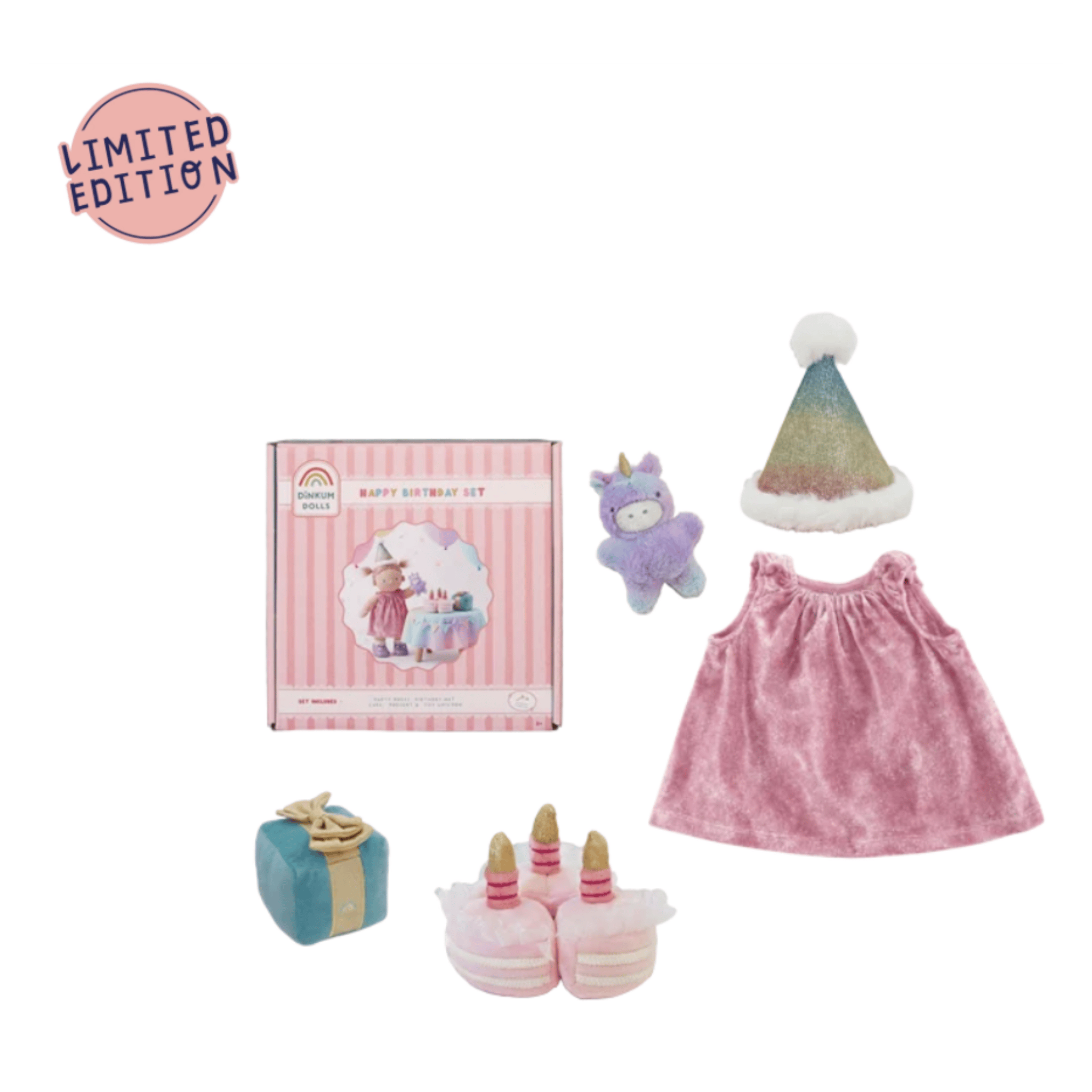 Dinkum Dolls 3 Plus Happy Birthday Outfit Set