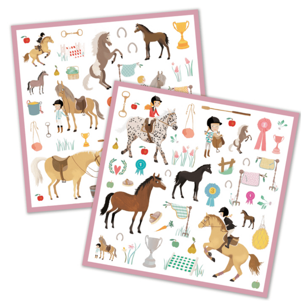 Djeco 3 Plus 160 Stickers - Horses