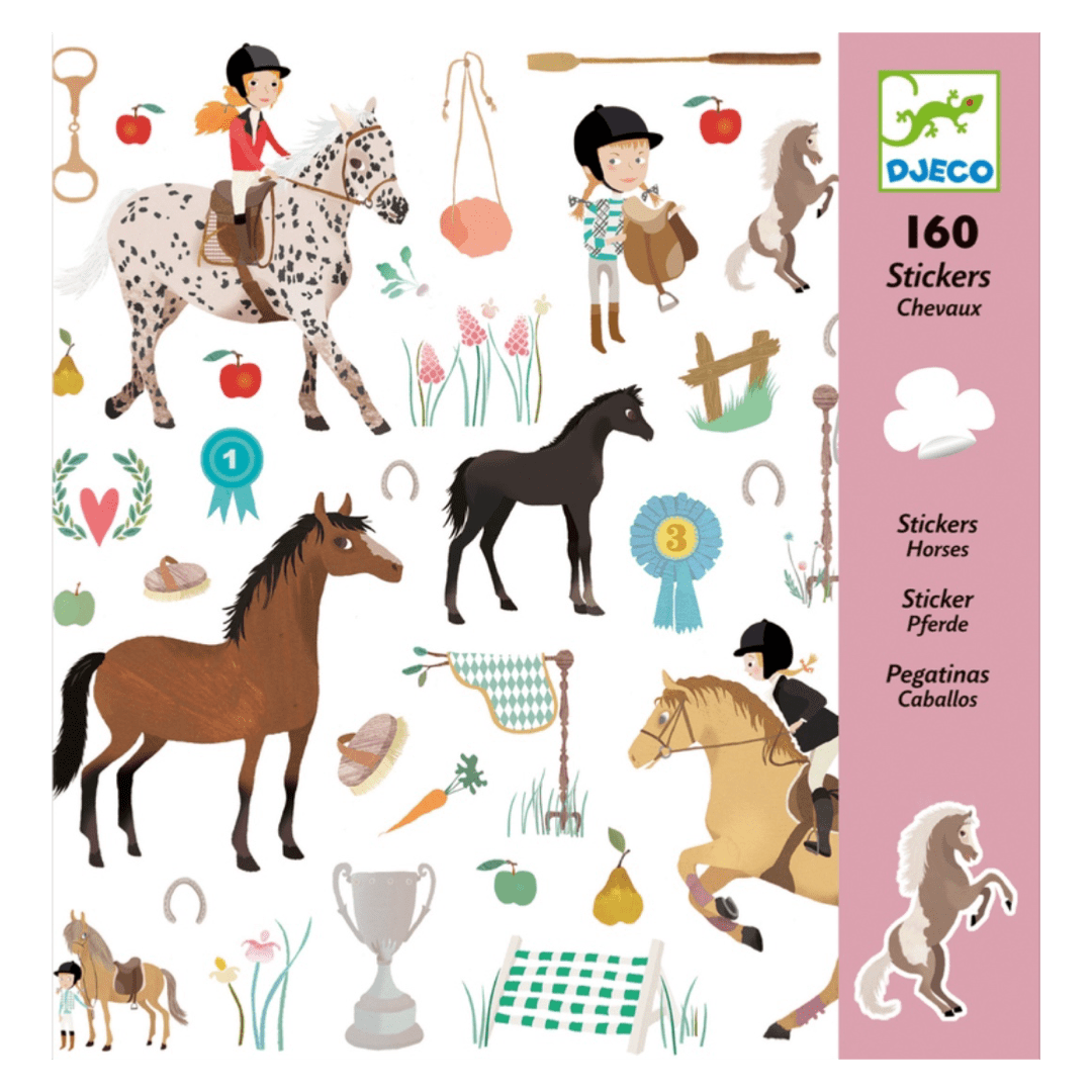 Djeco 3 Plus 160 Stickers - Horses