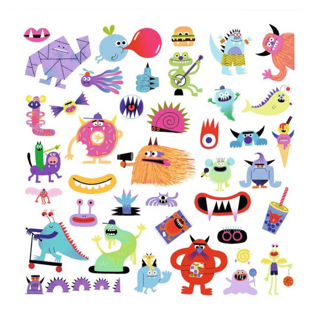 Djeco 3 Plus 160 Stickers - Monsters