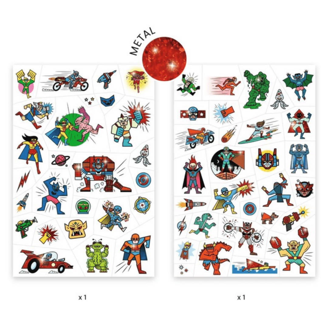 Djeco 3 Plus Tattoos - Heroes & Villains