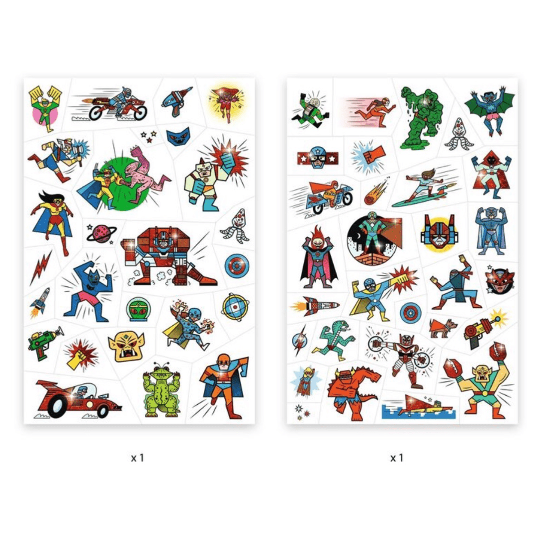 Djeco 3 Plus Tattoos - Heroes & Villains