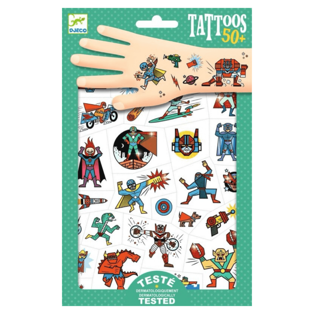 Djeco 3 Plus Tattoos - Heroes & Villains