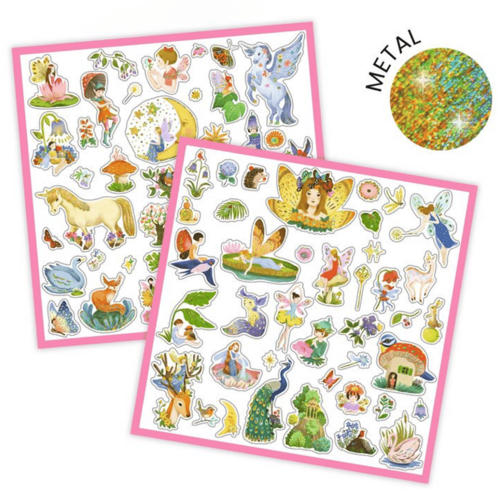 Djeco 4 Plus 160 Metallic Stickers - Fantasy