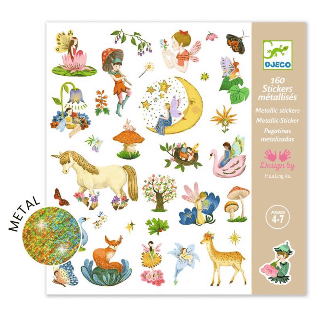 Djeco 4 Plus 160 Metallic Stickers - Fantasy