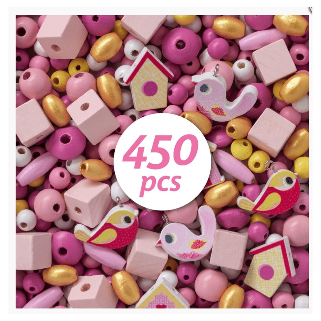 Djeco 4 Plus Wooden Beads - Birds