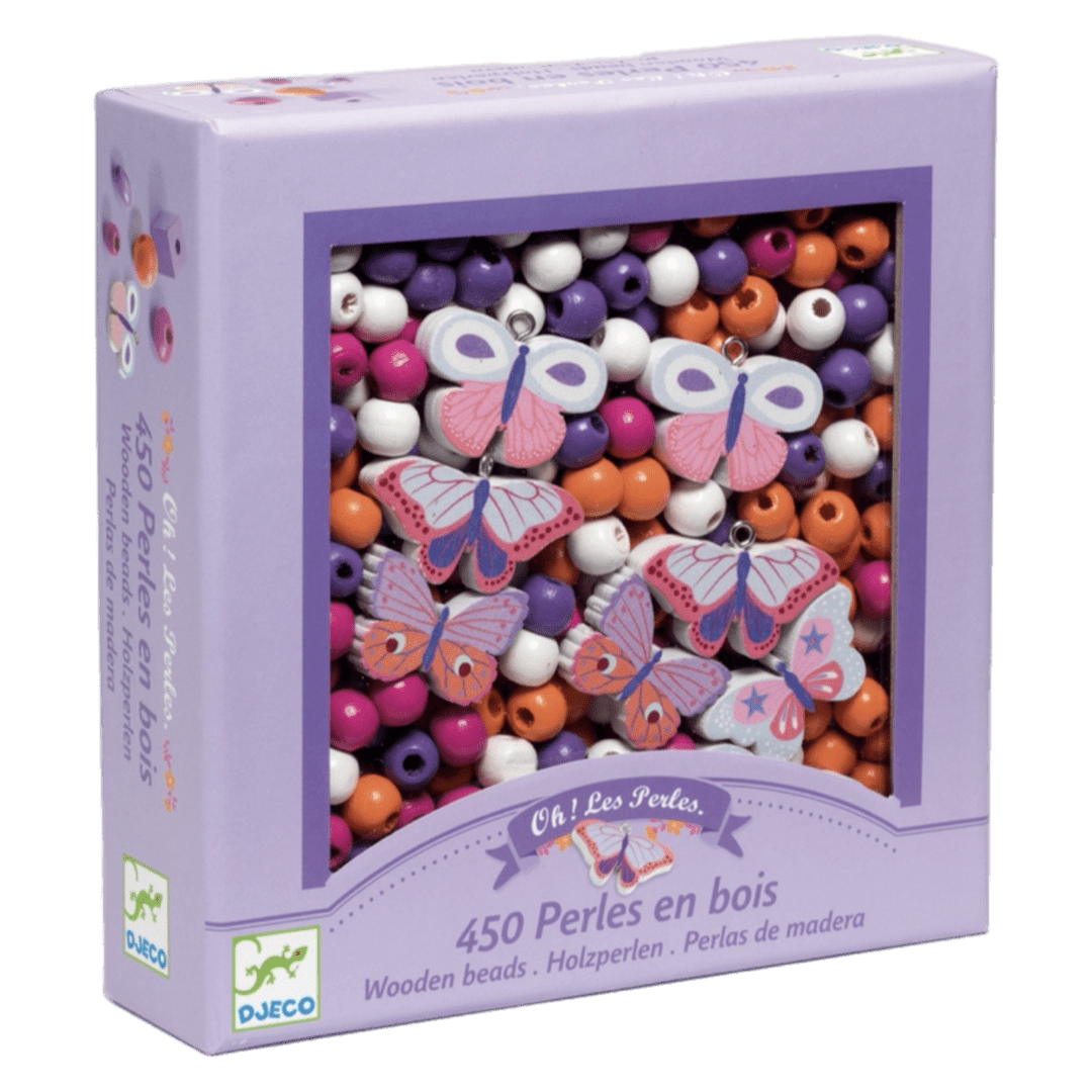 Djeco 4 Plus Wooden Beads - Butterfly