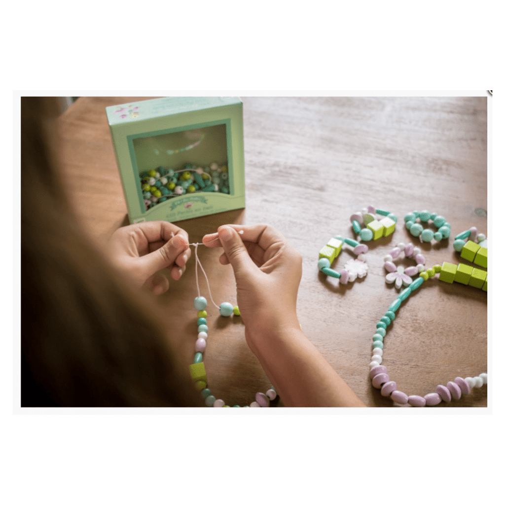 Djeco 4 Plus Wooden Beads - Leaves & Flowers