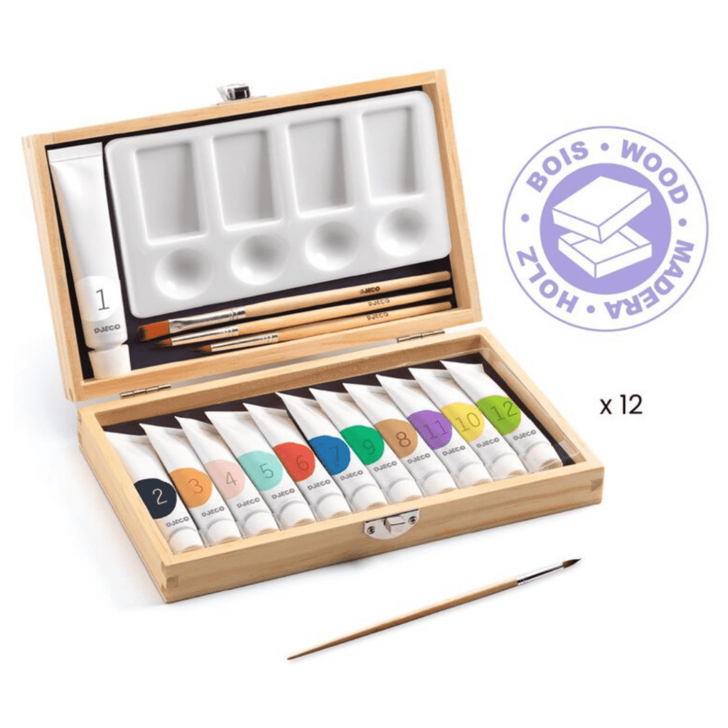 Djeco 6 Plus Artist's Box with 12 Gouaches