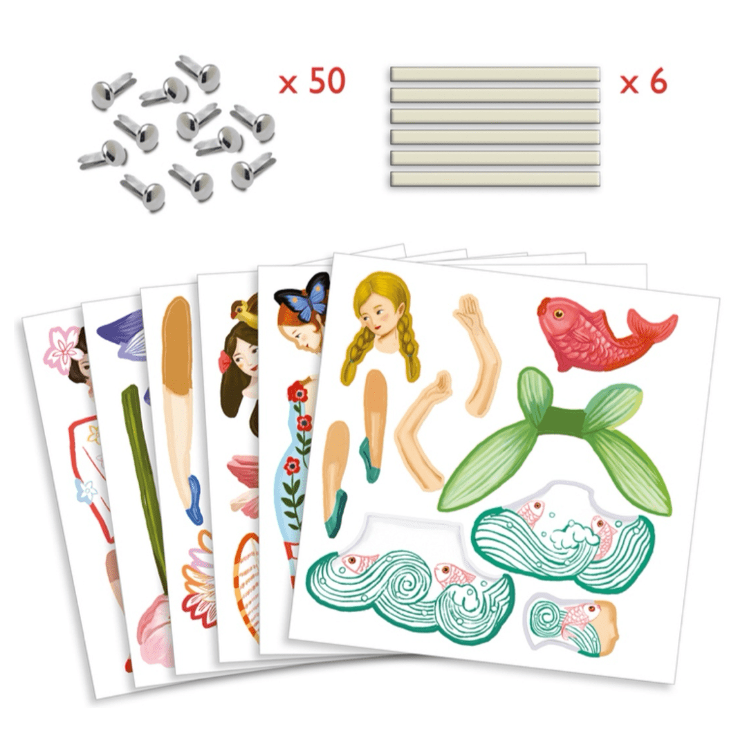 Djeco 6 Plus Paper Puppets - Fairies