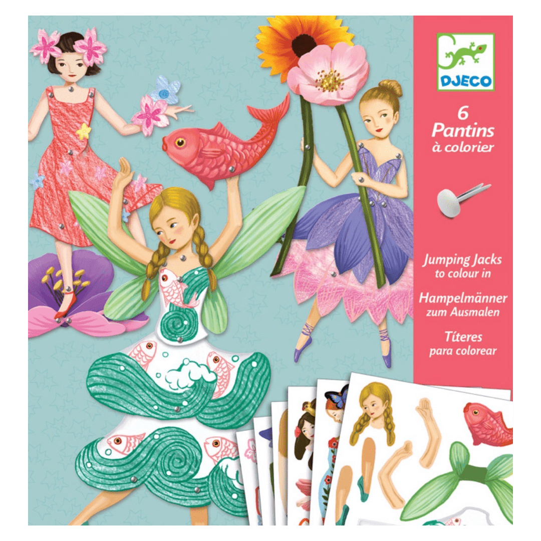 Djeco 6 Plus Paper Puppets - Fairies