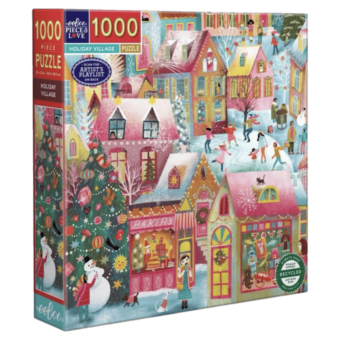 eeBoo 12 Plus 1000 Pc Puzzle - Holiday Village