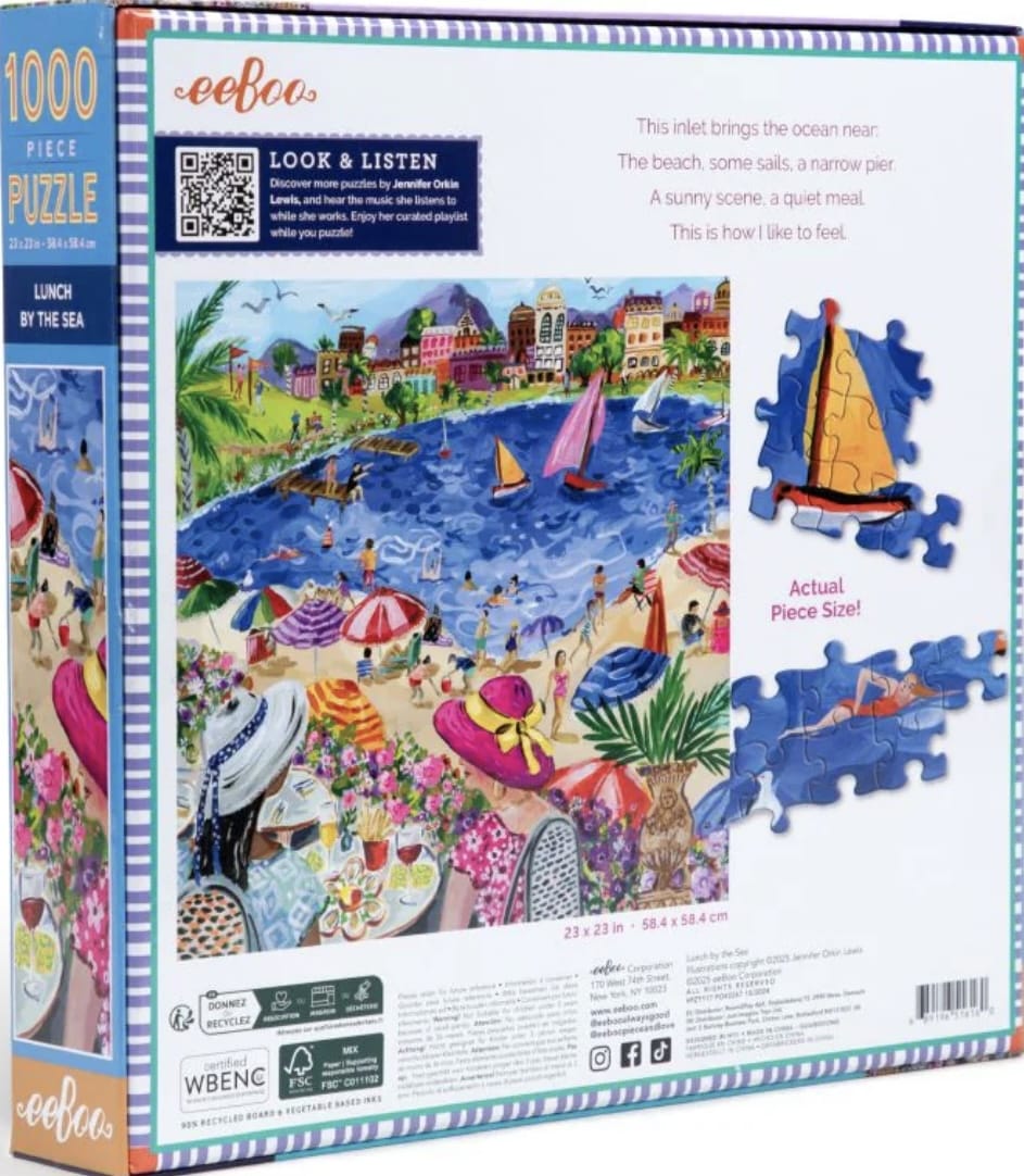 eeBoo 12 Plus 1000 Pc Puzzle - Lunch By The Sea