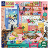 eeBoo 14 Plus 1000 Pc Puzzle - Pink Kitchen