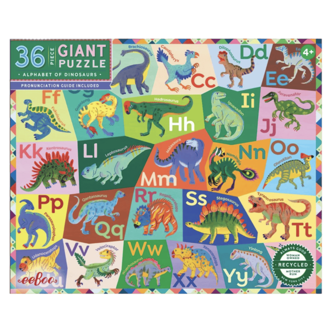eeBoo 3 Plus 36 Pc Puzzle - Alphabet of Dinosaurs