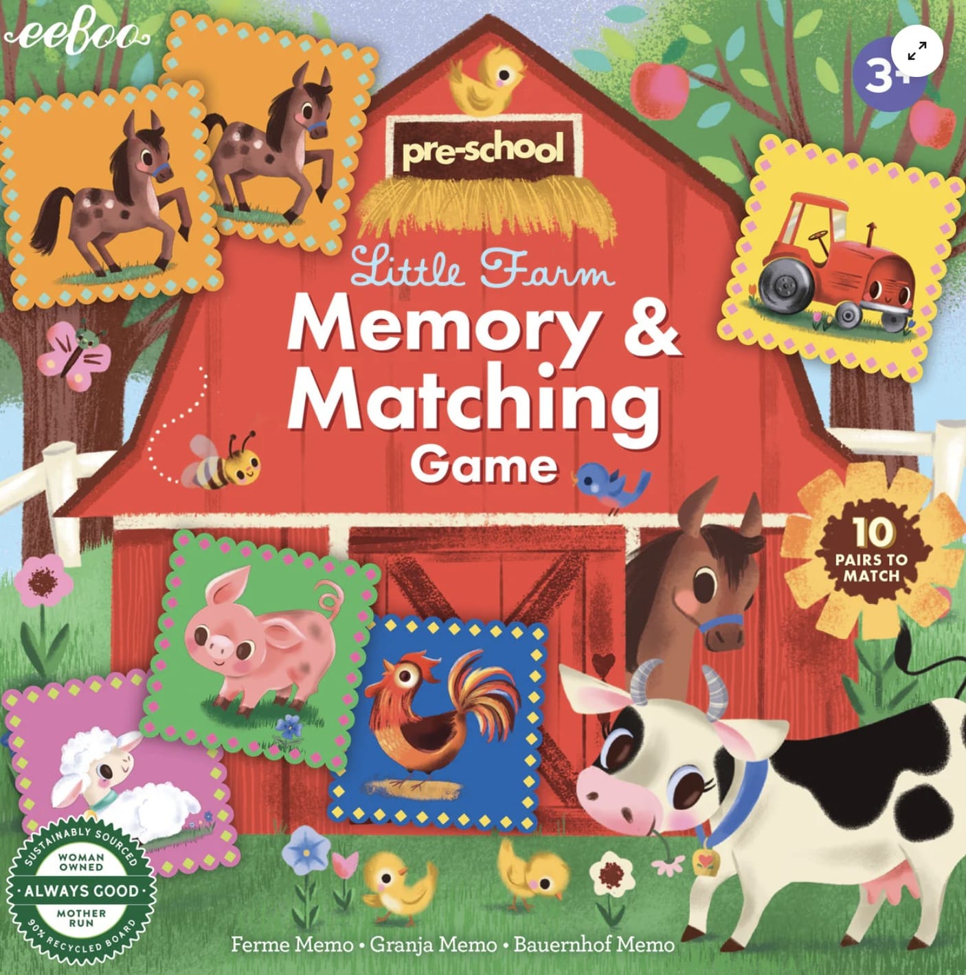 eeBoo 3 Plus Memory Match - Little Farm