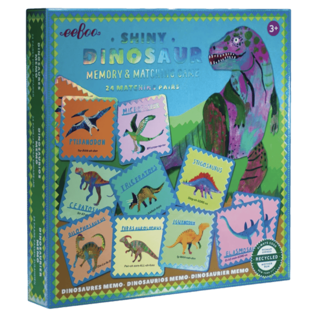eeBoo 3 Plus Memory & Matching Game - Shiny Dinosaur