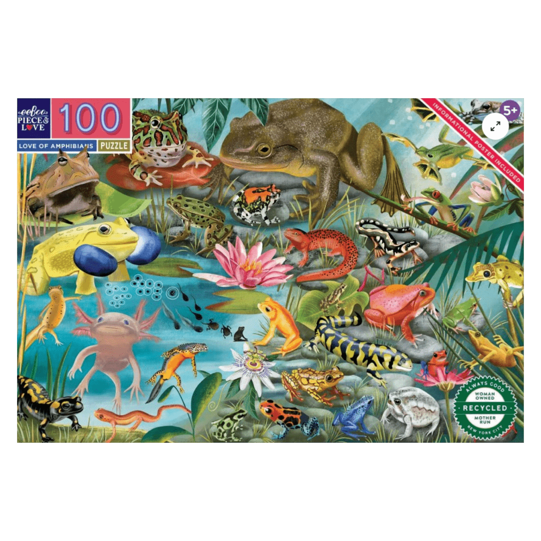 eeBoo 5 Plus 100 Pc Puzzle - Love of Amphibians