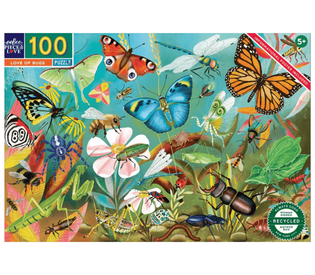 eeBoo 5 Plus 100 Pc Puzzle - Love of Bugs