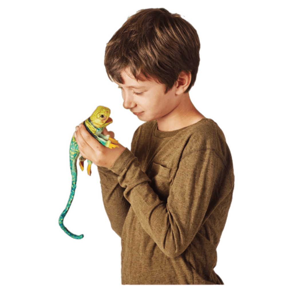 Folkmanis 3 Plus Finger Puppet - Collared Lizard