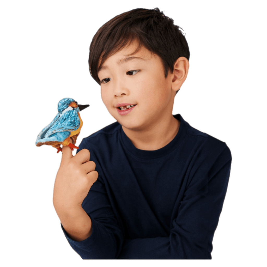 Folkmanis 3 Plus Finger Puppet - Mini Kingfisher