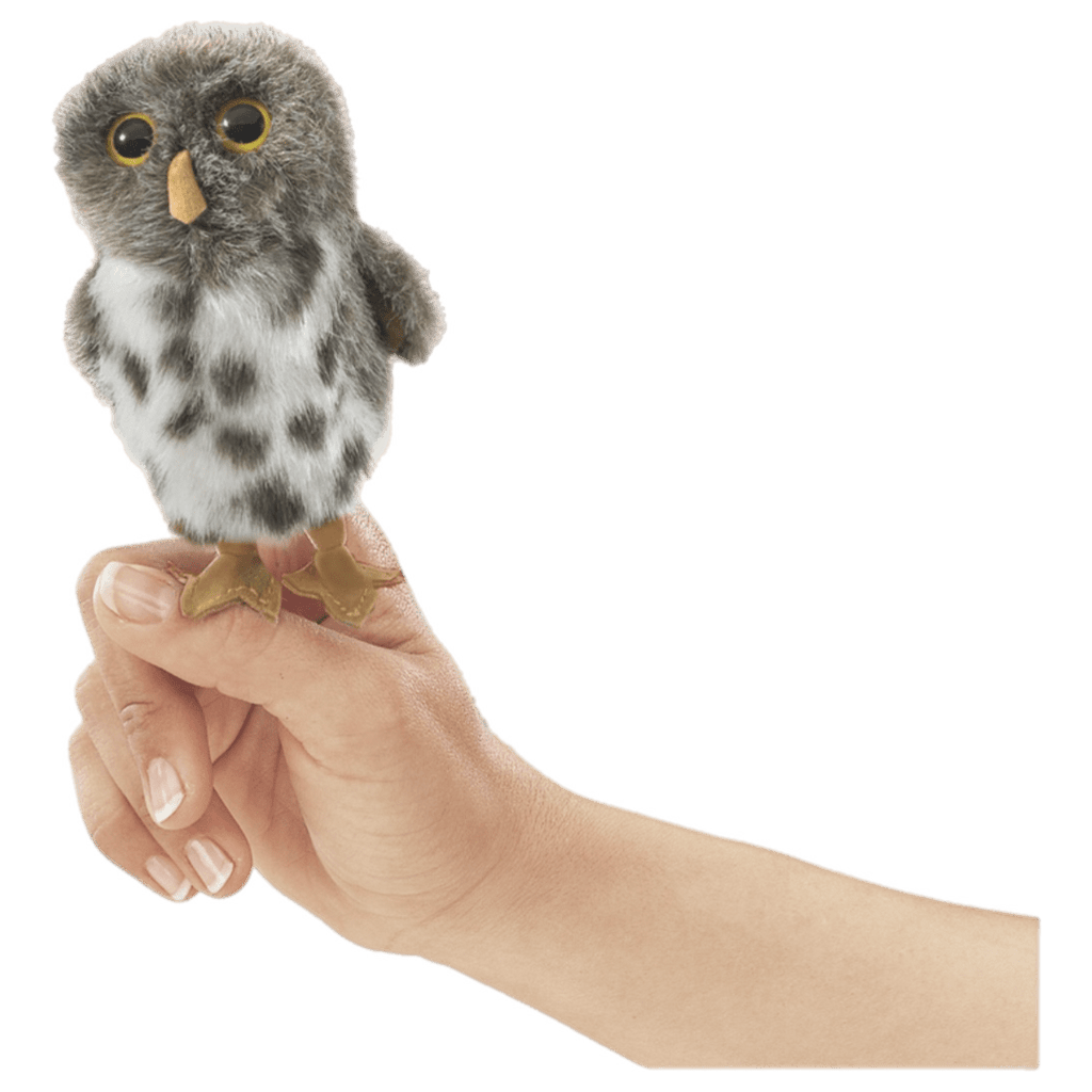 Folkmanis 3 Plus Finger Puppet - Spotted Grey Owl