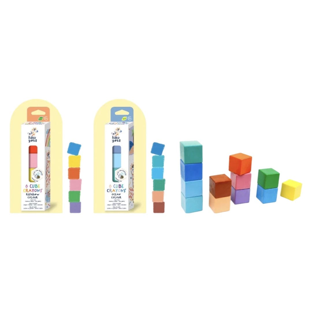 Haku Yoka 3 Plus 6 Cube Crayons - Ocean Colour